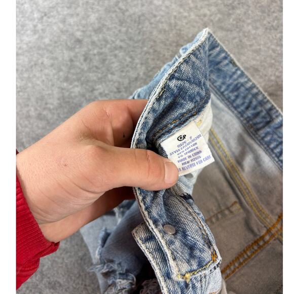 Y2K Celebrity Pink Jeans Hotpants Shorts Womens 7 Blue Denim Frayed Distress - Picture 5 of 5